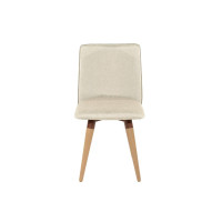 Manhattan Comfort 1023480 Dakota 360 Swivel Linen/Synthetic Leather Dining Chair in Beige